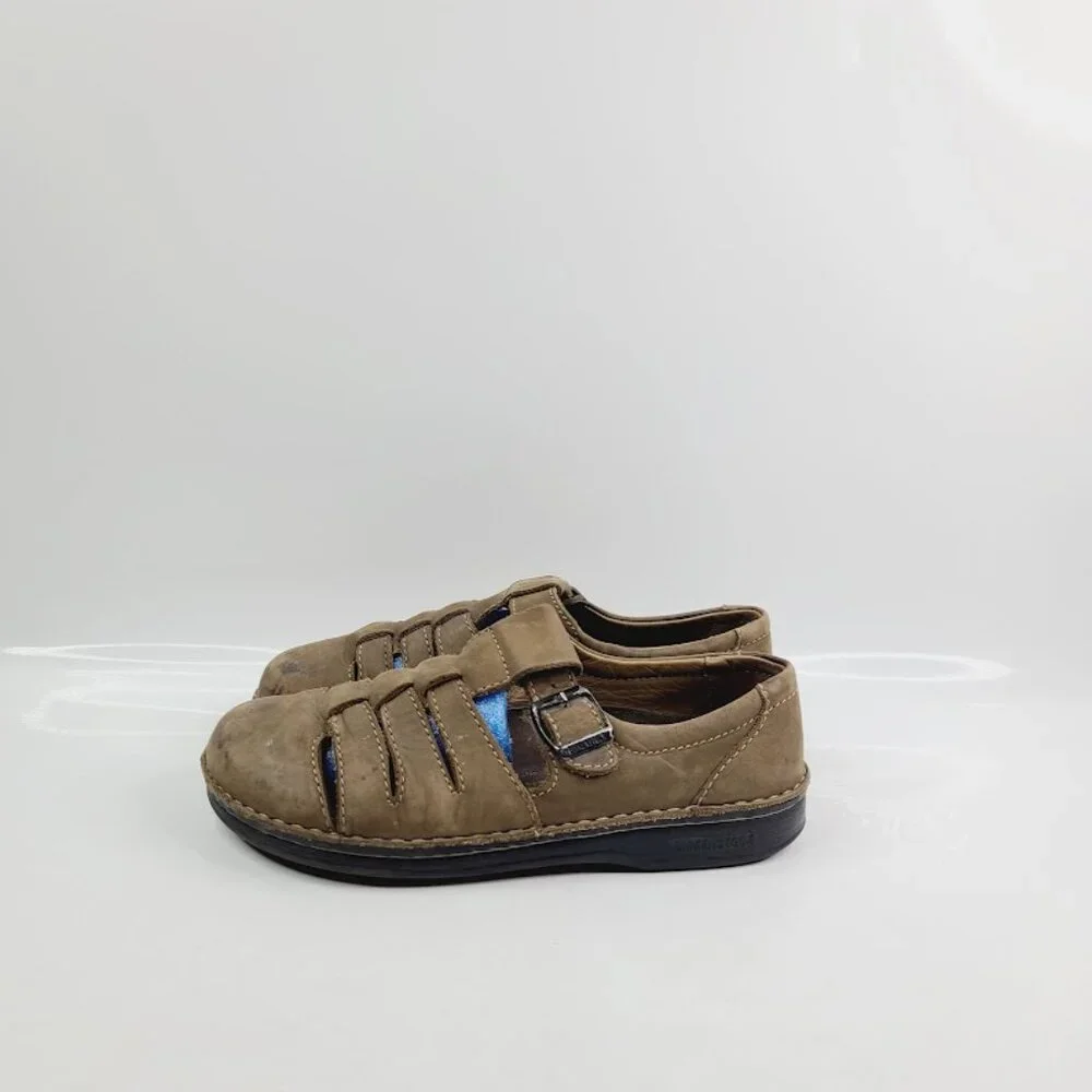 Birkenstock Men's Tan Leather Close Toe Classic Fisherman Sandal Size 9‎